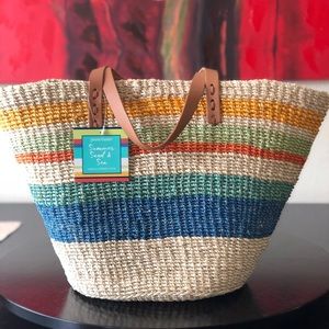 ☀️Multi Strip Abaca Tote☀️